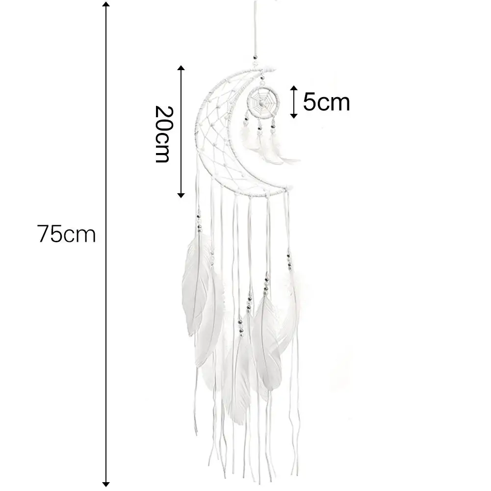 

Dream Catcher Indian Style Moon Wind Chimes Wall Hanging Ornament Girls Room Home Xmas Decoration Feather Dream Catchers