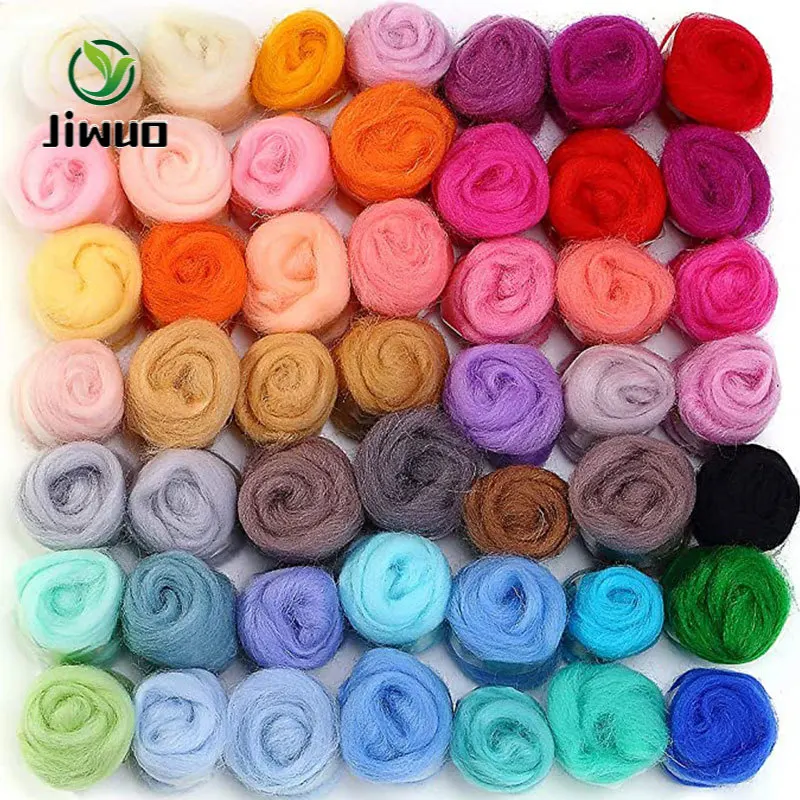 

Jiwuo 10 г/20 г/50 г смешанные цвета овечья валяние шерсть волокно мягкая ровинговая шерсть игла ручной работы спиннинг рукоделие войлочные матер...