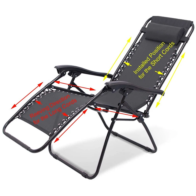 

8 Pcs Replacement Lines for Repairing The Ropes Of Leisure Chairs, Black Anti-Gravity Chairs for Leisure Chairs