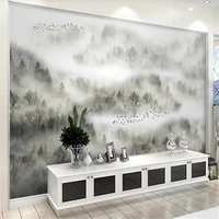 milofi customized 3d wallpaper mural non woven fabric chinese cloud pine forest fog pine zen bird tv sofa background wall