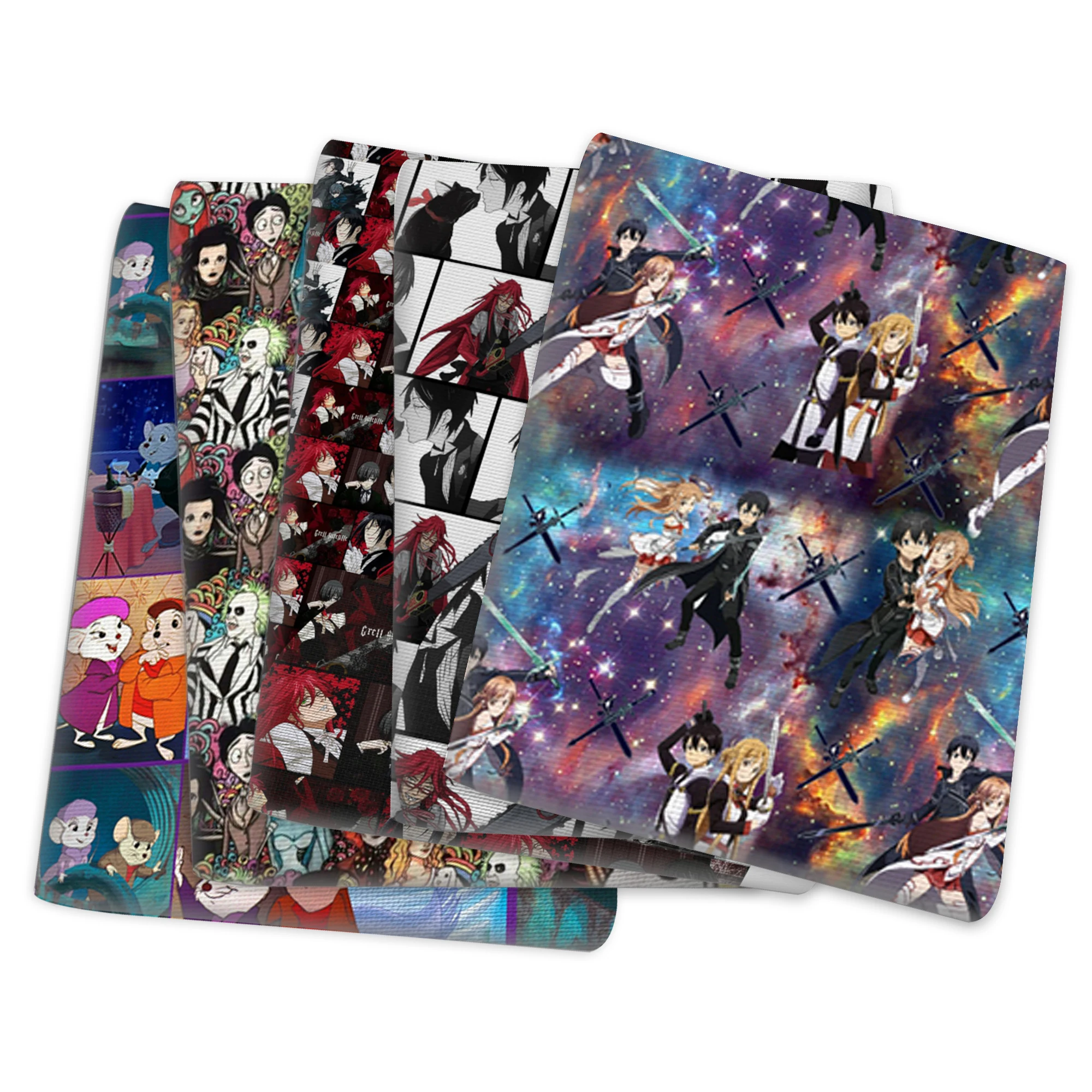 Черная Серия мультяшная планета Полиэстер хлопчатобумажная ткань Лоскутная