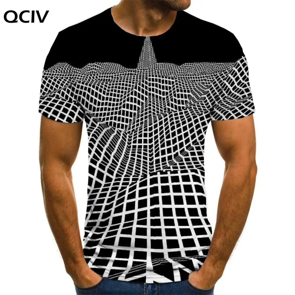 

Футболка QCIV с головокружением, мужские футболки с геометрическим рисунком, черно-белые 3d-футболки, повседневные Смешные художественные футболки, мужская одежда, модная одежда в стиле хип-хоп
