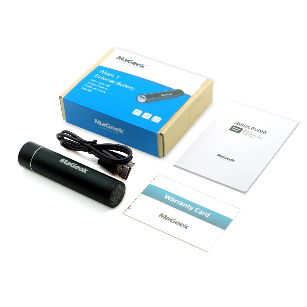 MaGeek 3350 мАч портативное зарядное устройство power Bank резервного питания Внешняя батарея для iPhone samsung Xiaomi все телефоны [черный]