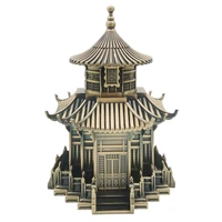 creative retro automatic pressing living room dining table hotel toothpick holder toothpick box chinese ancient architecture