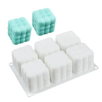 new 3d square rubiks cube candle molds soy wax silicone mold aroma gypsum candle diy candle mold handmade soap mold candle make