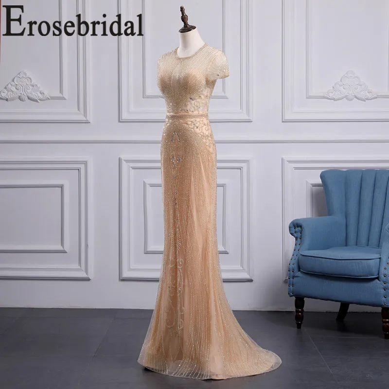 Erosebridal, короткий рукав, Русалка, вечернее платье с бюстгальтером, элегантное, на молнии, сзади, длинное, официальное, женское, вечернее платье, платье для вечеринки