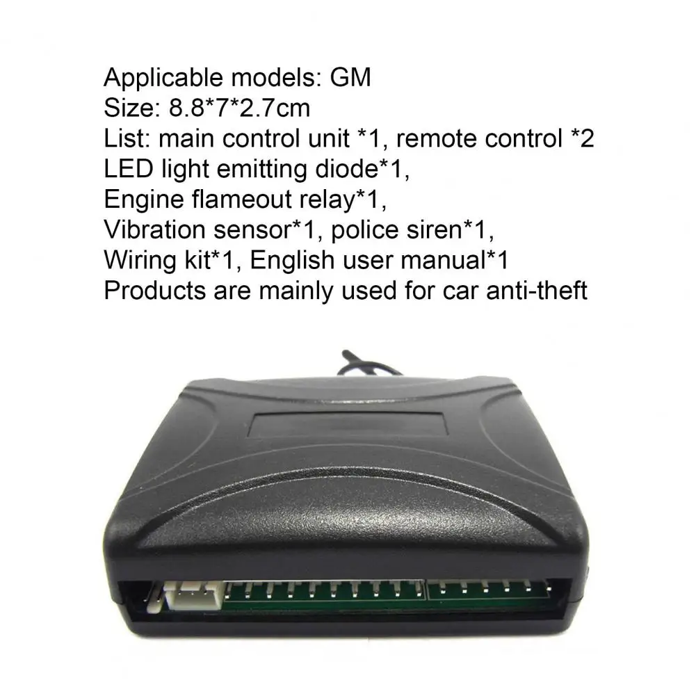 

802-8138 Car Alarm Mute-arming High Sensitivity ABS Security Emergency Alarm System for Automobile Security Protection