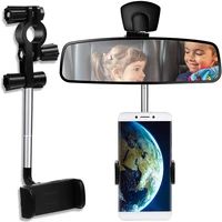 car rearview rear view mirror cell phone automobile cradle holder window mount adjustable gps back headrest support long arm