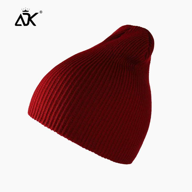 Модная зимняя мужская шапка однотонная ребристая длинная вязаная уличная