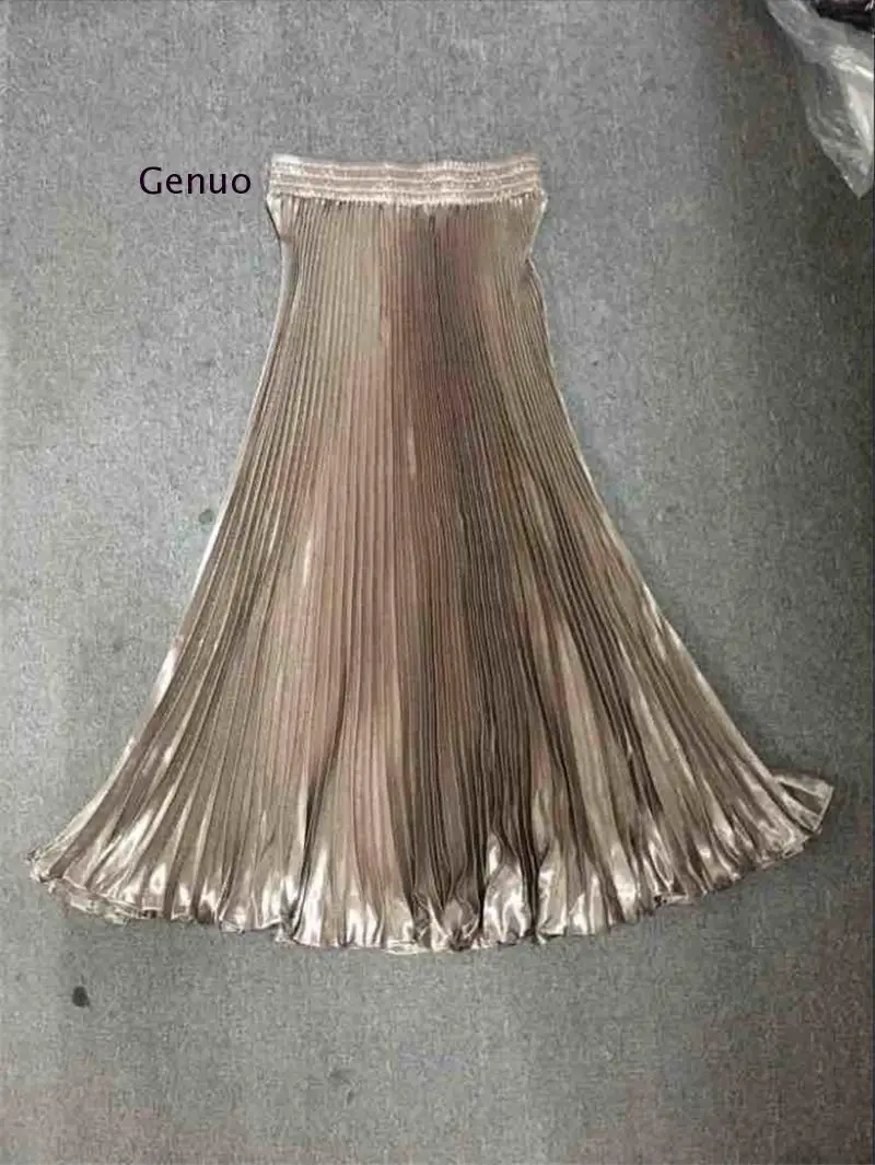 Юбка в складку женская Корейском стиле Сезон лето Стиль яркие ткани