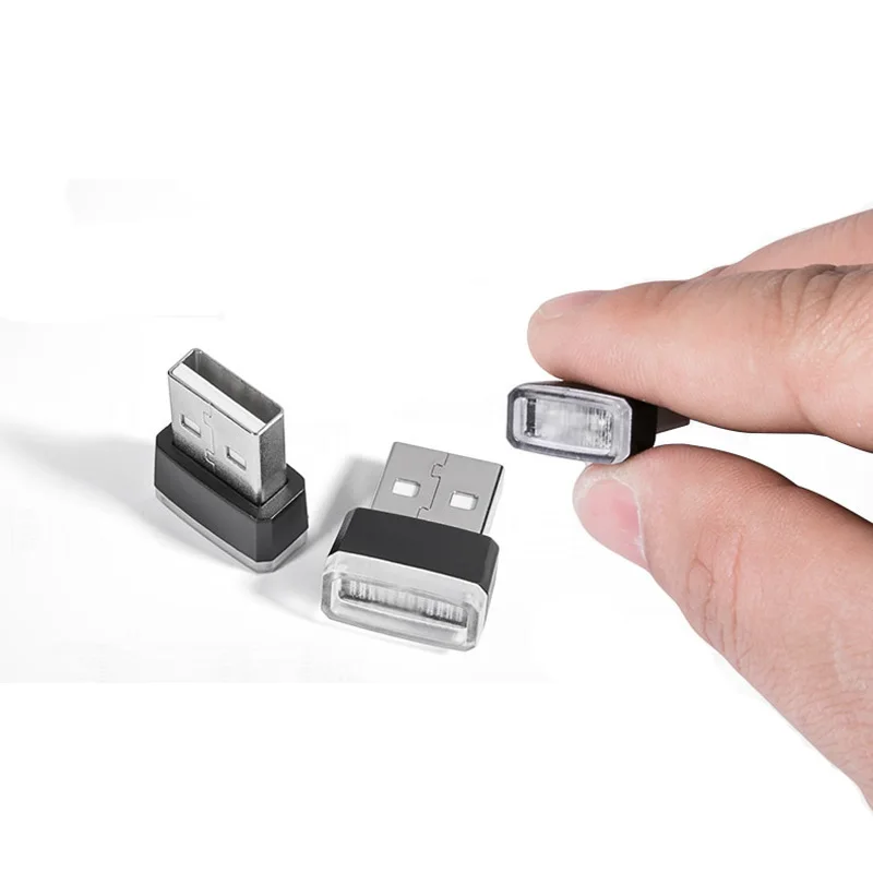 Мини USB СВЕТОДИОДНЫЙ Свет автомобиля атмосферные огни USB прикуриватель декоративные огни лампа мини USB ночное освещение