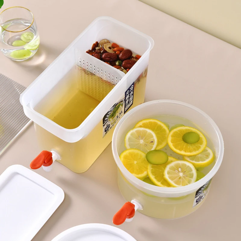 

2.5L/3.5L Cold Kettle With Faucet Large Capacity Water Jug With Tap Refrigerator Cool Bucket Fruit Juice Dispenser Kettle Kitche