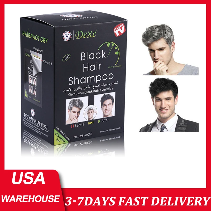 

10Pcs Instant Black Hair Shampoo Hair Dye Make Grey White Hair Darkening Shinny in 5 Minutes Hair Color Shampoo Dropshipping