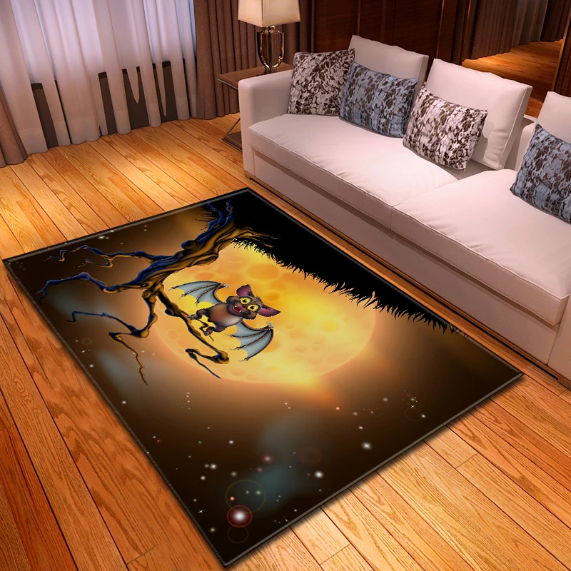 Скандинавские ковры фланелевые с принтом для Хэллоуина декор салона коврик