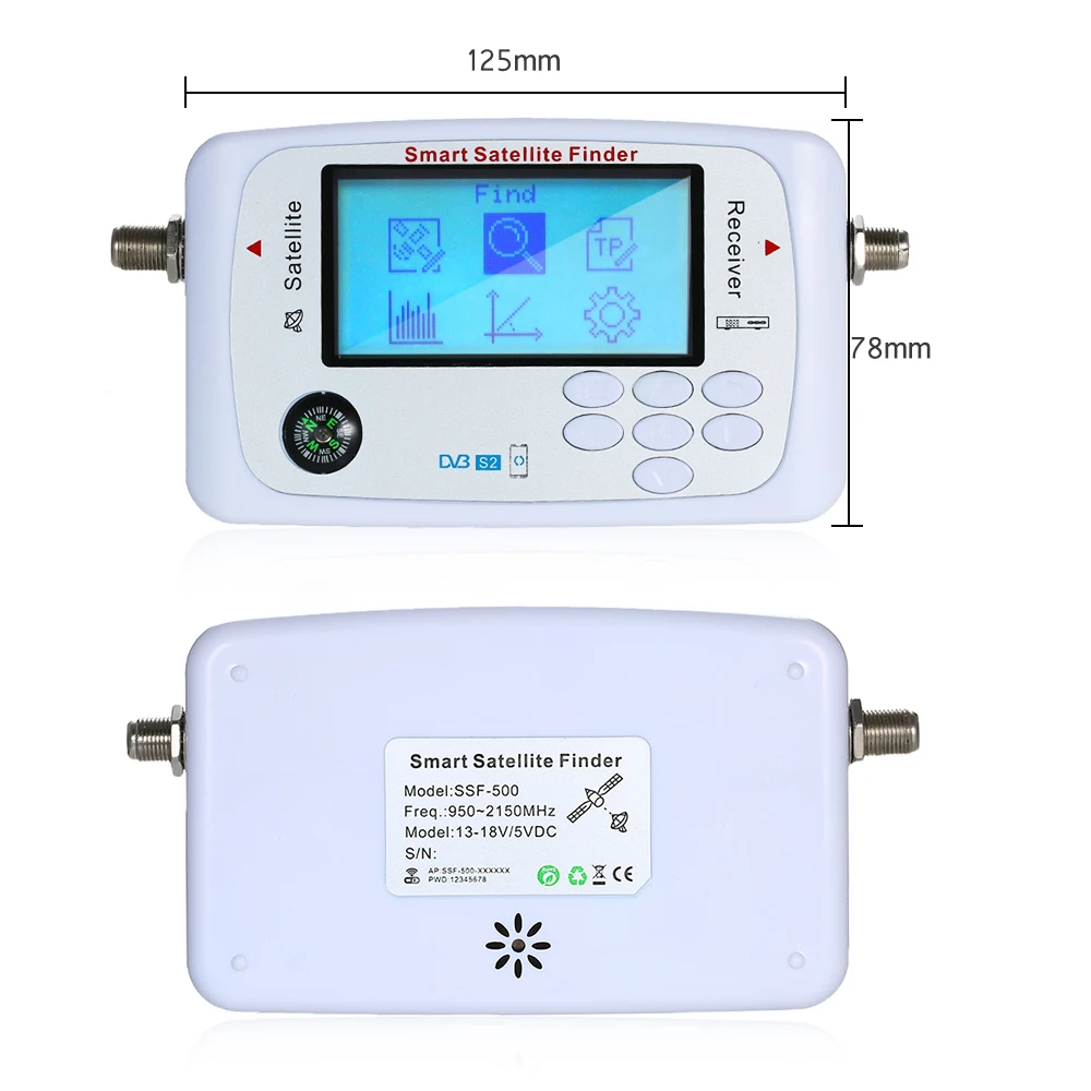 New Mini Digital Smart Satellite Signal Finder Meter with LCD Display Satfinder Compass Supports APP Control | Инструменты