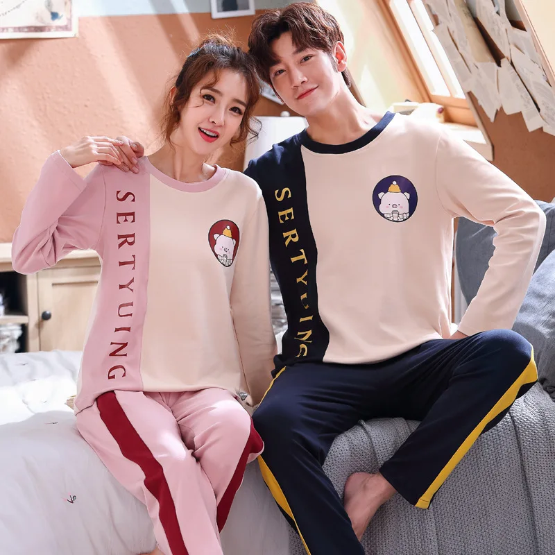 Wontive мужской Пижамный костюм осеннего размера плюс одежда для сна хлопковая