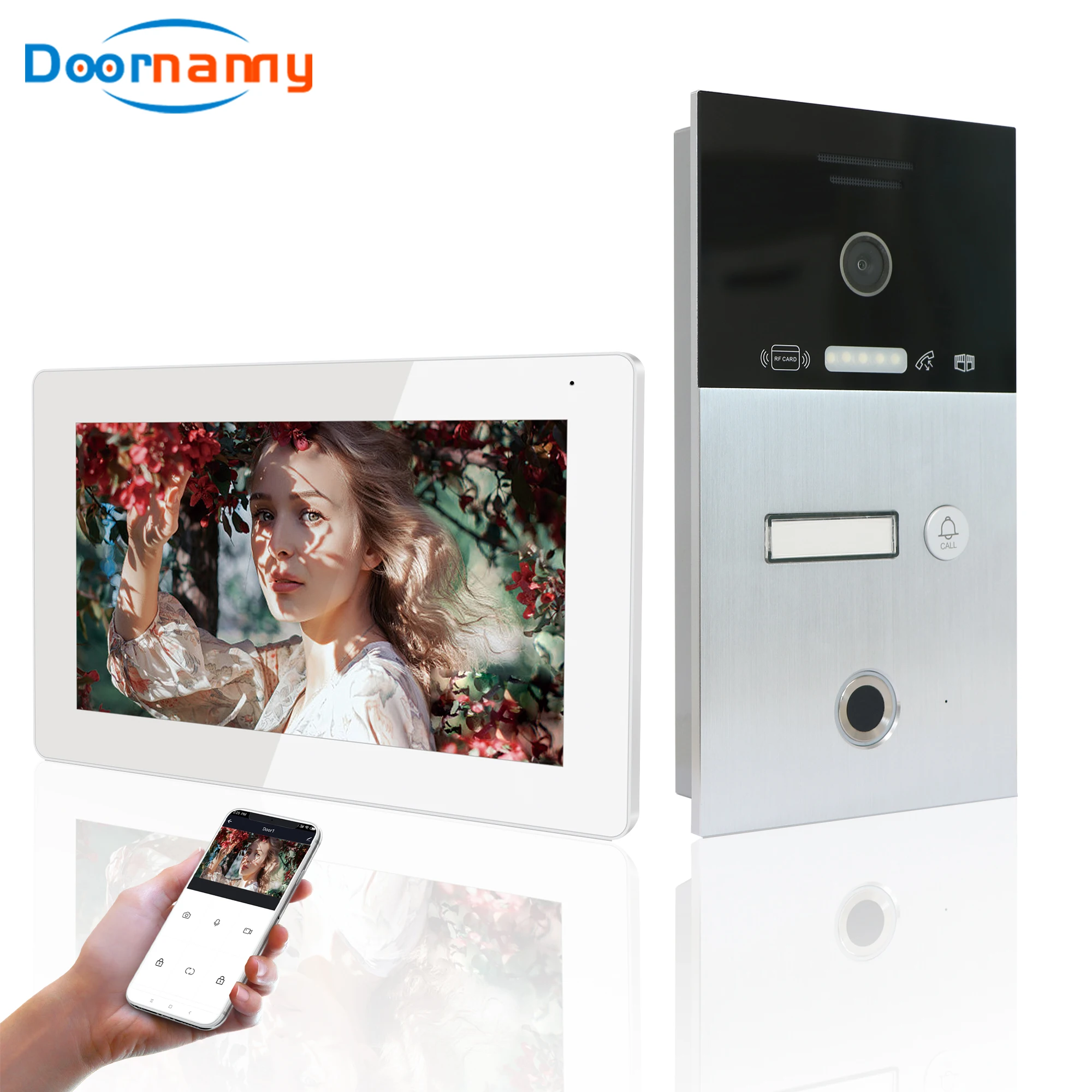 Видеодомофон домофонный беспроводной с поддержкой Wi Fi и датчиком