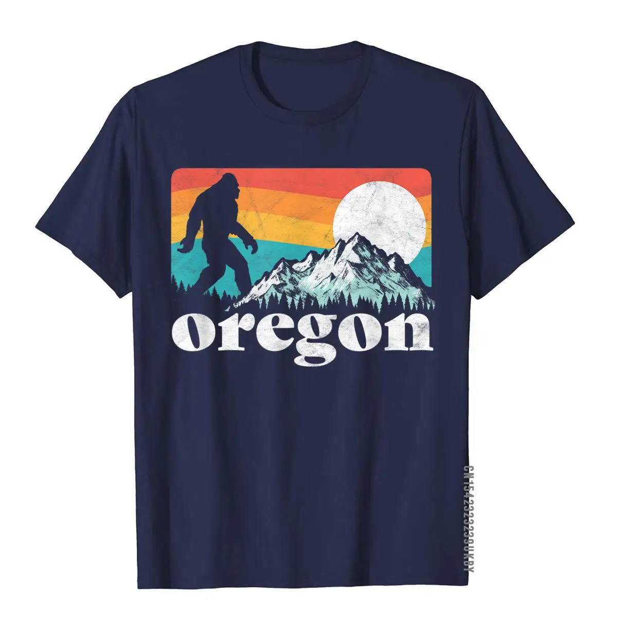 Oregon Pride Bigfoot Mountains 80'S Vintage Nature Design T-Shirt Fitted Mens T Shirt Customized Tops Tees Cotton Preppy Style |