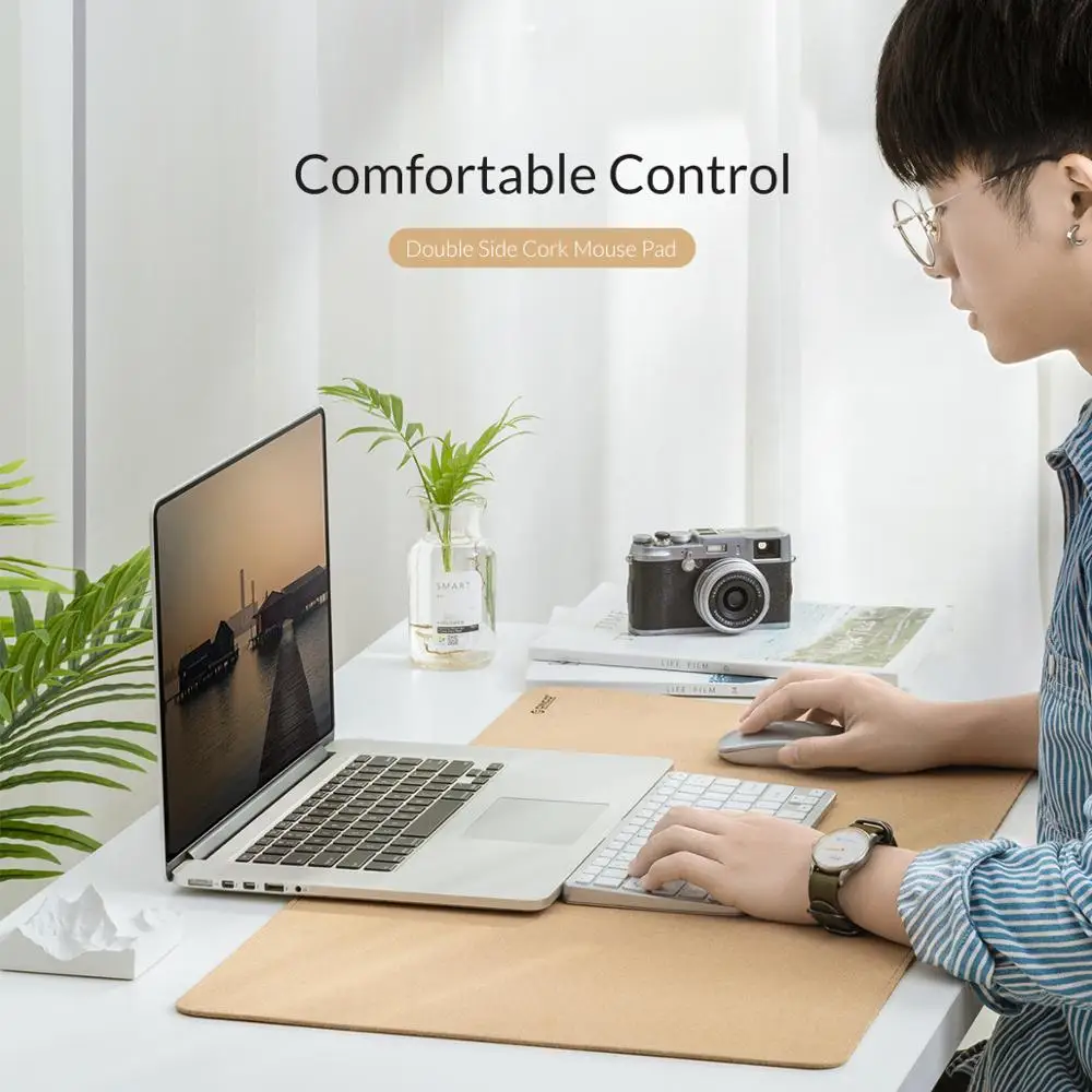 

Large Computer Mouse Pads Cork Double-side Ultra Thin Gaming Mousepad Waterproof PU Leather Office Desk Pad For Home Game