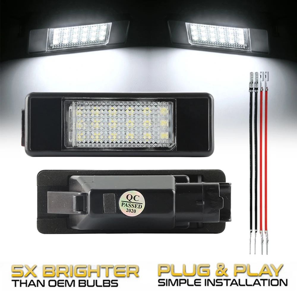 2Pcs White LED License Plate Light Car Number Lamps For Mercedes-Benz Vito W639 Sprinter W906 Viano W639 CANbus