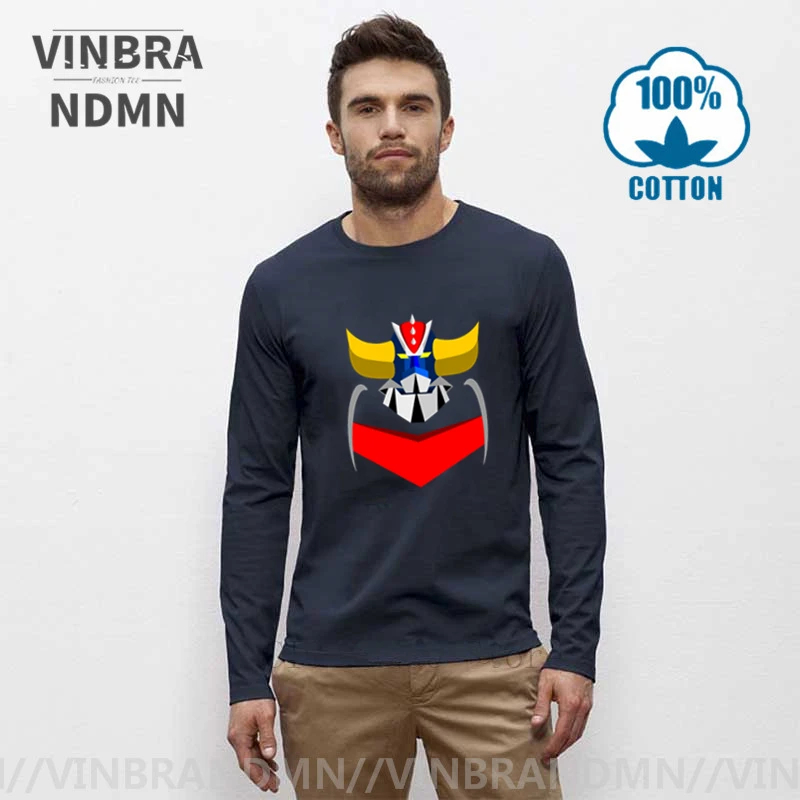Новинка 2020 футболка из 100% хлопка с круглым вырезом японского аниме Mazinger Z длинным