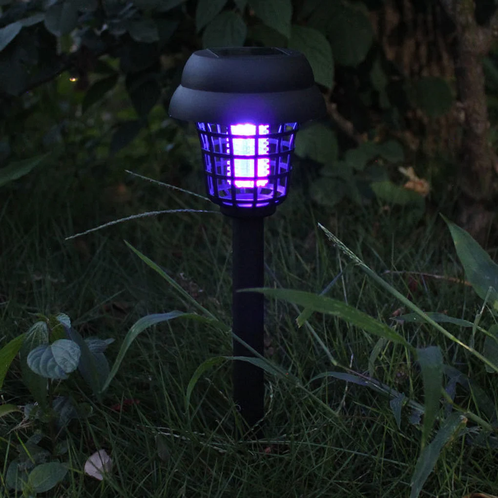 

2pcs Garden Insect Lamp 5W Solar Power Lawn Fly Bug Light IP55 Waterproof Outdoor Yard Pest Lamp Fit for Bad Weather