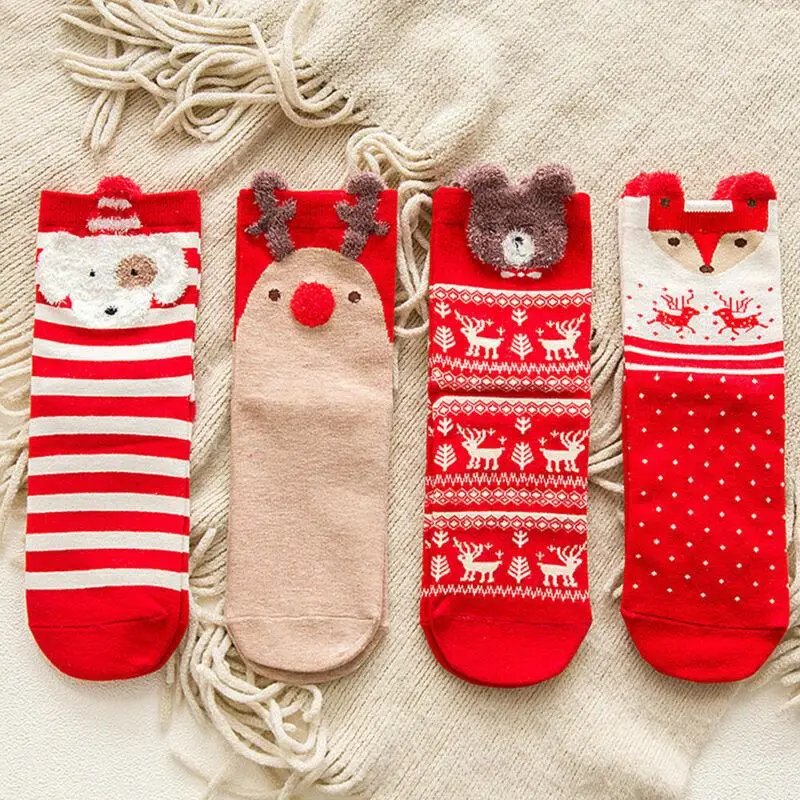 

Women Christmas Socks Lady Girls Cartoon Keep Warm Cute Stockings Xmas Gift