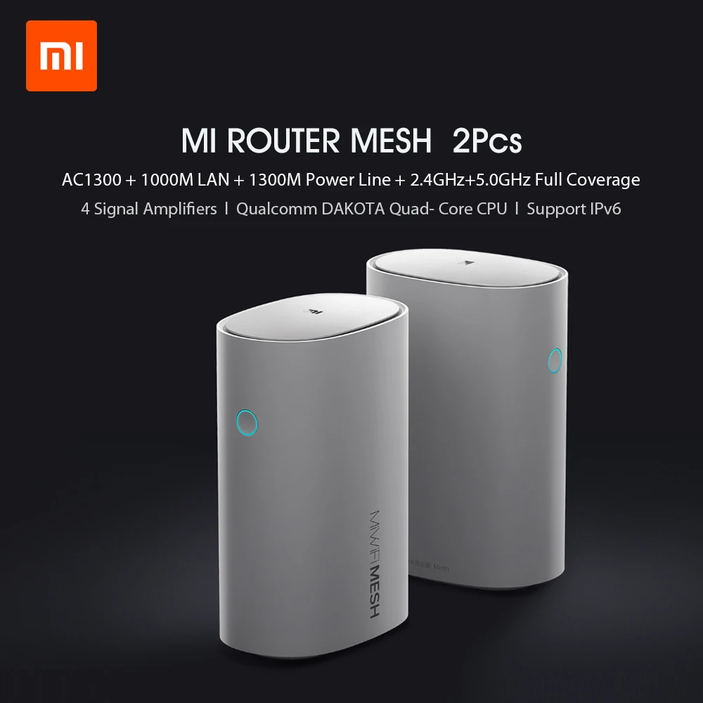 Wi Fi роутер Xiaomi Mi сетчатый 2 4 + 5 ГГц ядра 256 Мб|Беспроводные роутеры| |