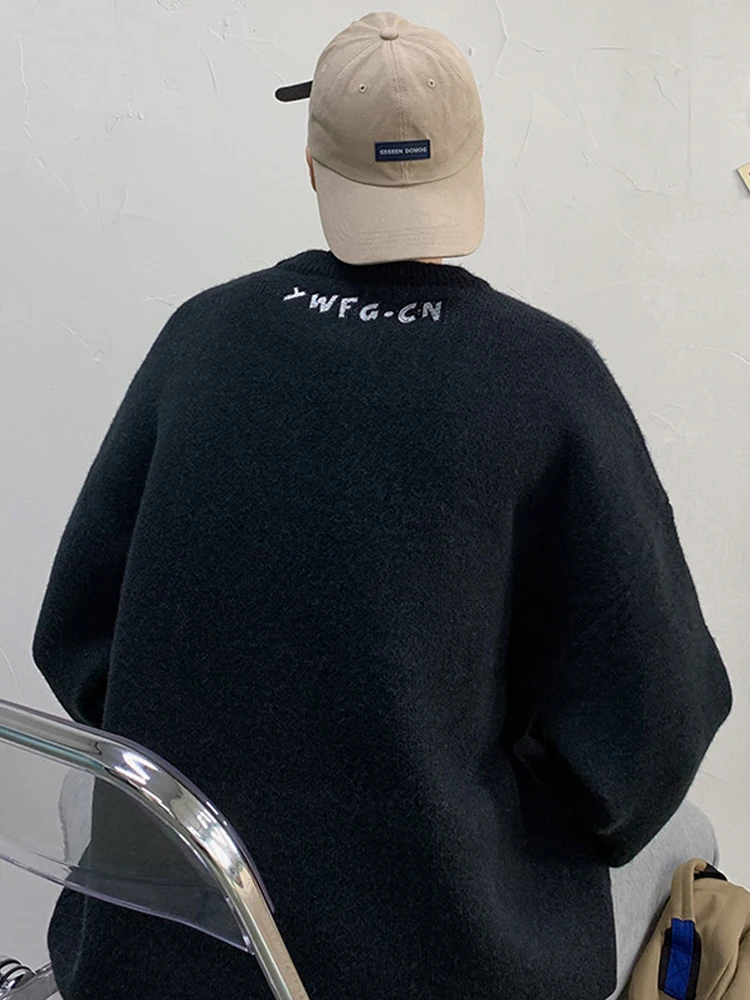 

Cartoon printed sweater men's Korean-style loose large-size sweater autumn and winter Hong Kong-style round neck lovers
