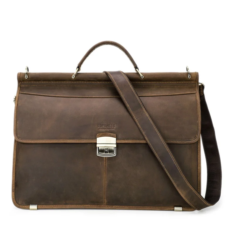 

is suitable for 15inch computer men's business briefcase large capacity genuine cowhide men's bag mens luxury designer bags