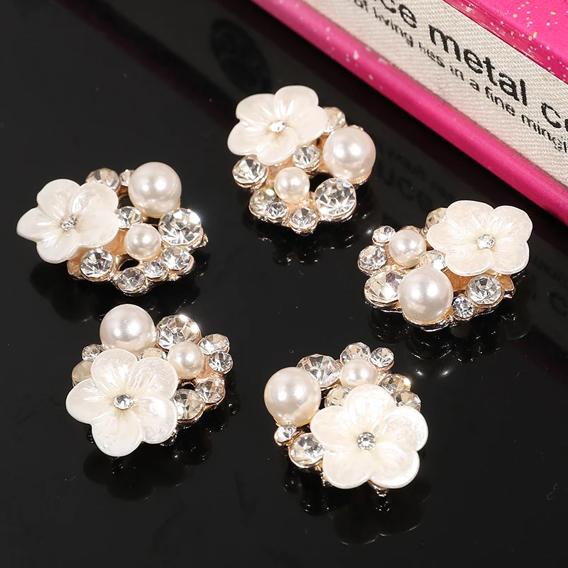 Новинка 50 шт. пуговицы стразы из смолы в форме цветка для самостоятельного