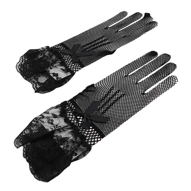 

Summer New Sexy Women Mesh Gloves Female Solid Lace Gloves Lace Fishnet Gloves Fashion Elegant Solid Women Lace Gloves Guantes