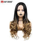 Парик из синтетических волос Body Wave, натуральные волосы, средняя часть 1b, коричневые искусственные волосы, термостойкие волосы из высокотемпературного волокна, парик Лолита