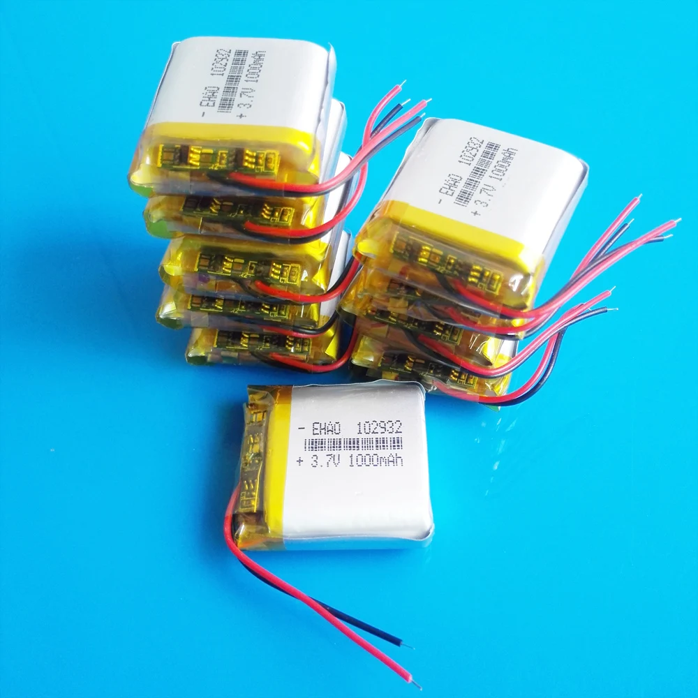 Оптовая продажа 10 шт. литий-полимерная аккумуляторная батарея 102932 3 7 в 1000 мАч для