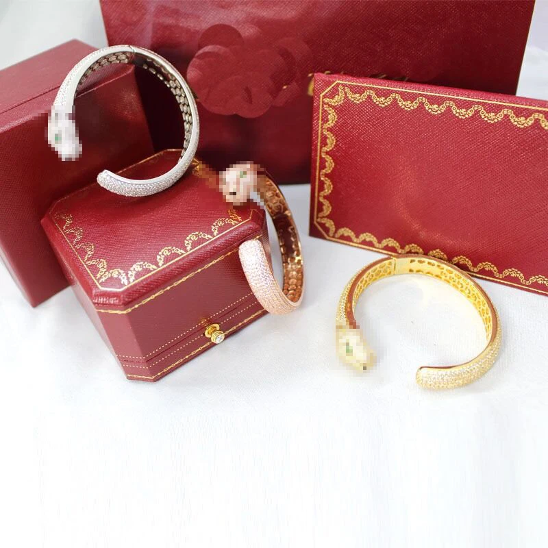 Новые преувеличенные аксессуары Леопардовый Браслет инкрустированный Циркон