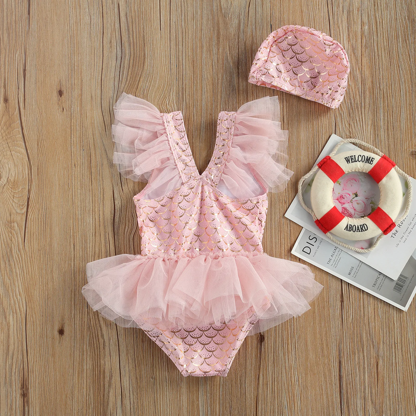 Купальник для новорожденных девочек с леопардовым принтом Тюлевое платье