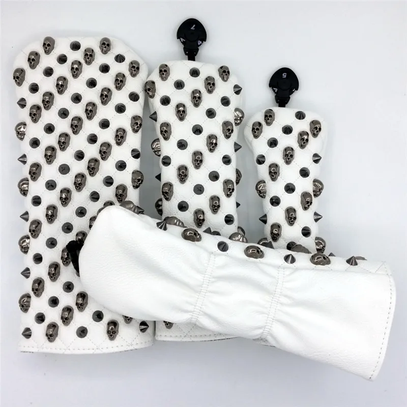 [Заклепки с черным черепом] Премиум Чехлы для гольфа водителей Гольф трассы лес