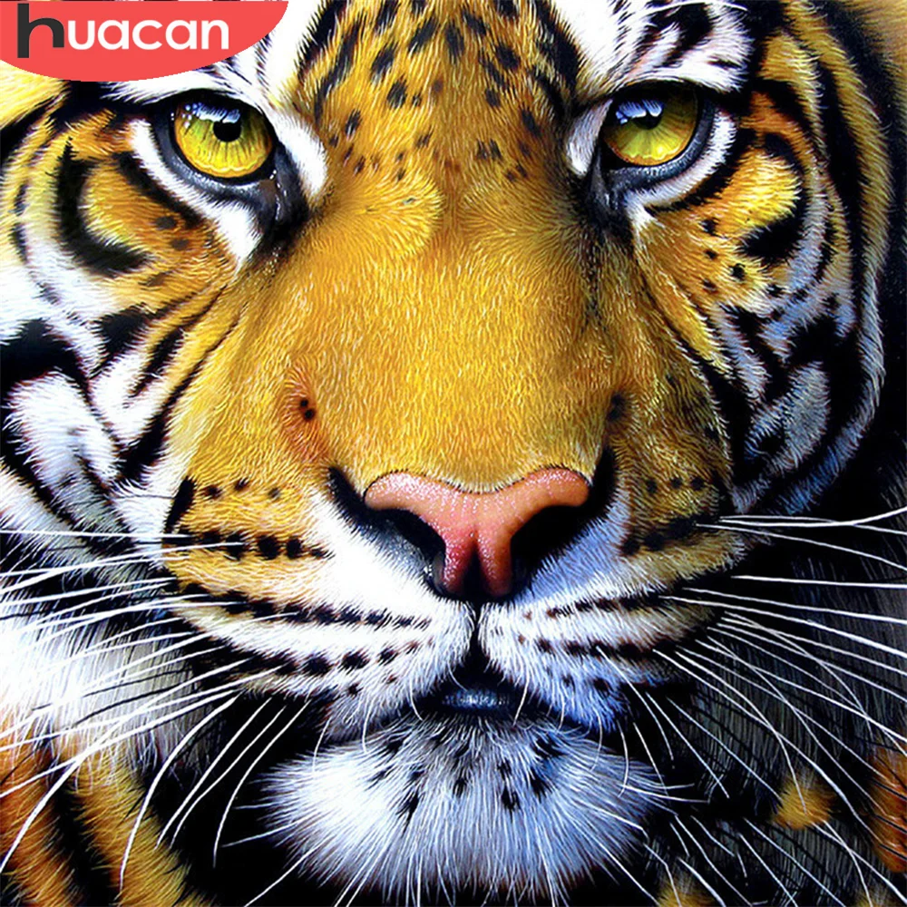Алмазная 5D картина HUACAN с тигром вышивка крестиком мозаика животными украшение
