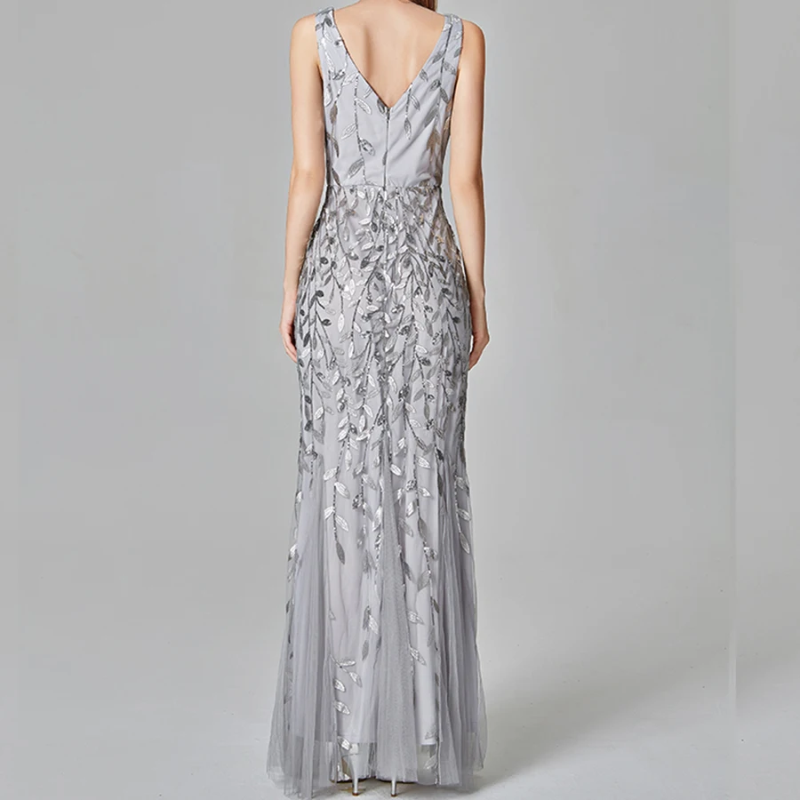 Вечернее платье с блестками и вышивкой вечерние платья 2019 сексуальные