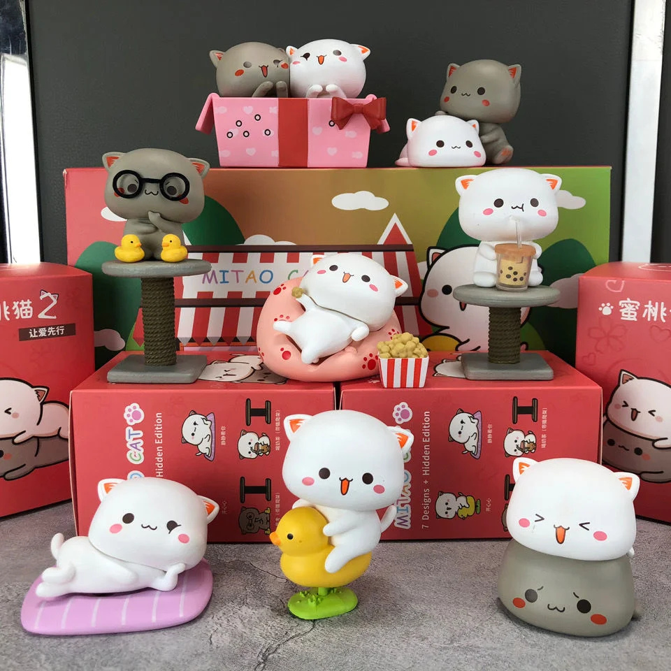 Продажа 8 шт./компл. Mitao кошка, сезон 2, игрушки, счастливая кошка, милая кошка Mitao, серия 2, фигурка-сюрприз, кукла, домашний декор