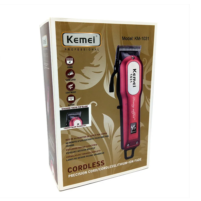 

Kemei Professional Cordless Hair Clipper Electric Hair Beard Trimmer Powerful Hair Shaving Machine Hair Cutting Barber KM-1031