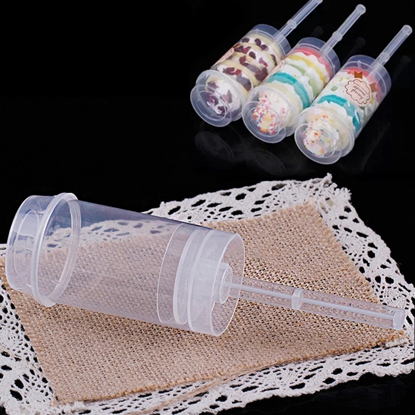 12 шт./партия круглая форма для еды пуш ап торта с наклейками контейнеры