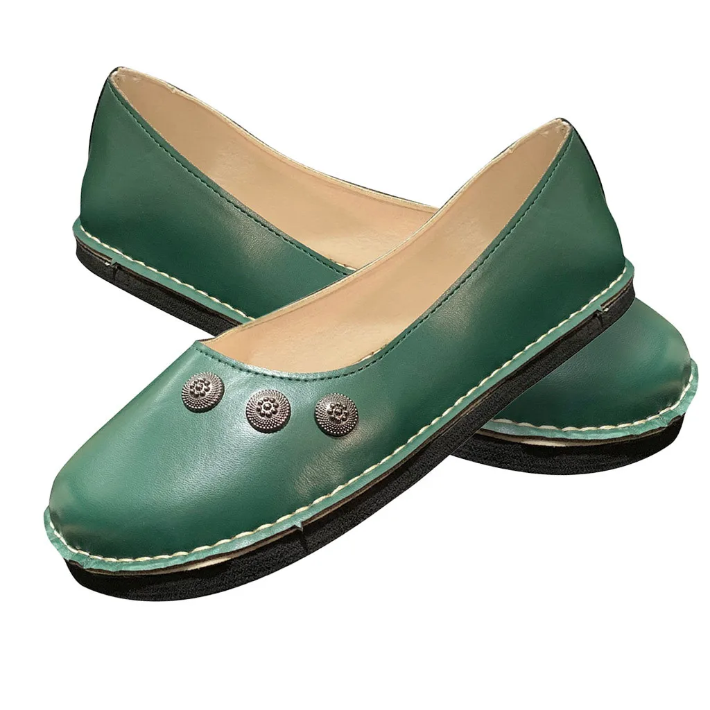 Женские винтажные туфли на плоской подошве в римском стиле Мягкие