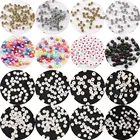 Бусины-разделители для ювелирных изделий, золотистыесеребристые, с буквами и улыбкой, круглые акриловые бусины, 50 шт., 7 мм, для самостоятельного изготовления браслетов, ожерелий