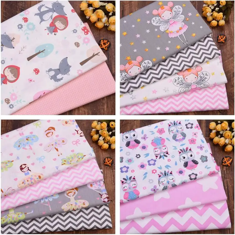 Звезда Танцы с красивой девушкой совой в горошек 100% хлопчатобумажная ткань