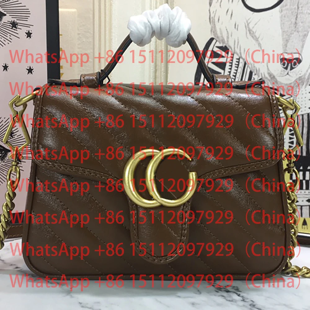 

New Stripe fashion designer single shoulder diagonal span Marmont bag small square bag love bag GG Mini chain bag