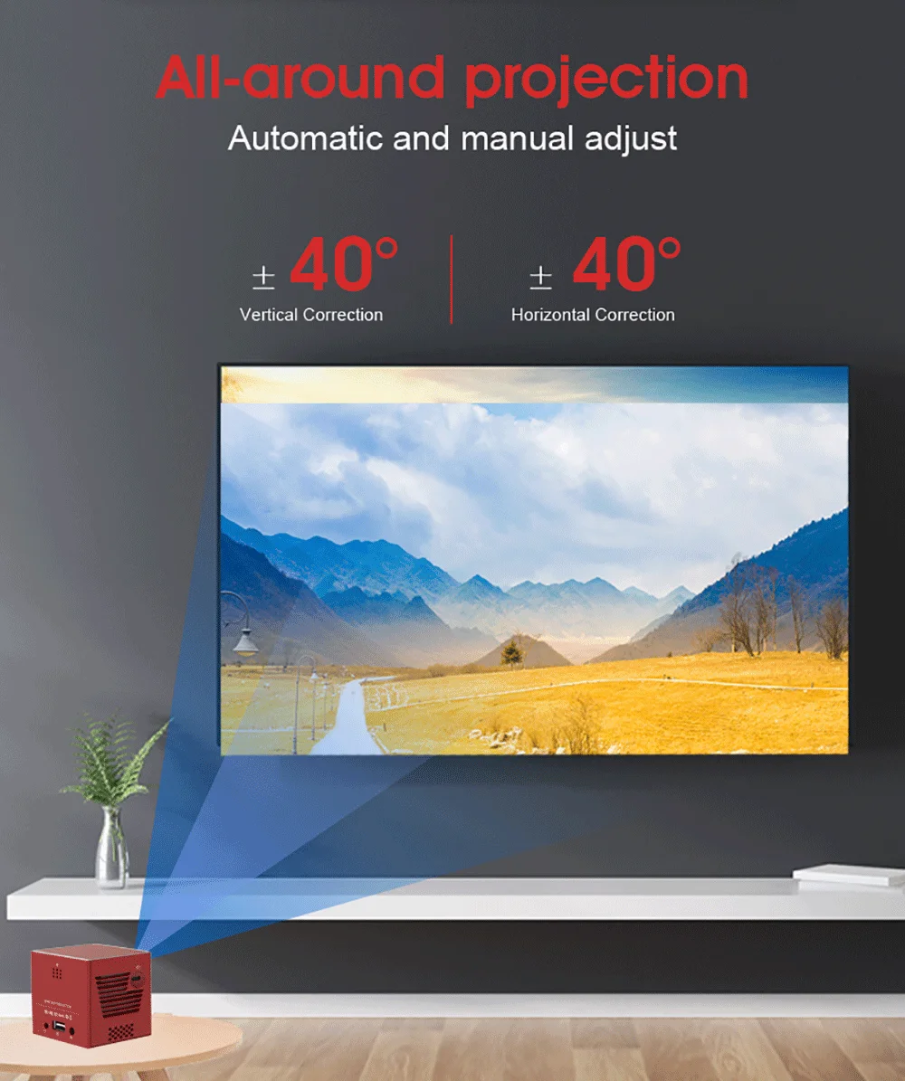 REAL TV C80 Mini DLP портативный проектор на базе Android WiFi Bluetooth 4 0 светодиодный домашний