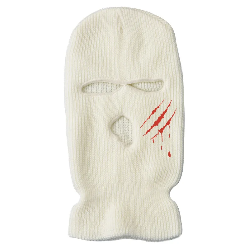 Balaclava Winter Three-hole Knitted Full Face Mask Ski Riding Warm Wool Beanie Sports Men and Women Outdoor Halloween | Аксессуары для