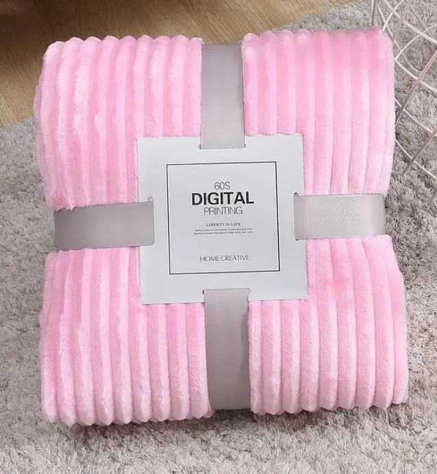 pink 10 однотонных цветов бархатное одеяло Элегантные зимние постельные принадлежности мягкие покрывала синий серый диван-шезлонг одеяла - Цвет: pink