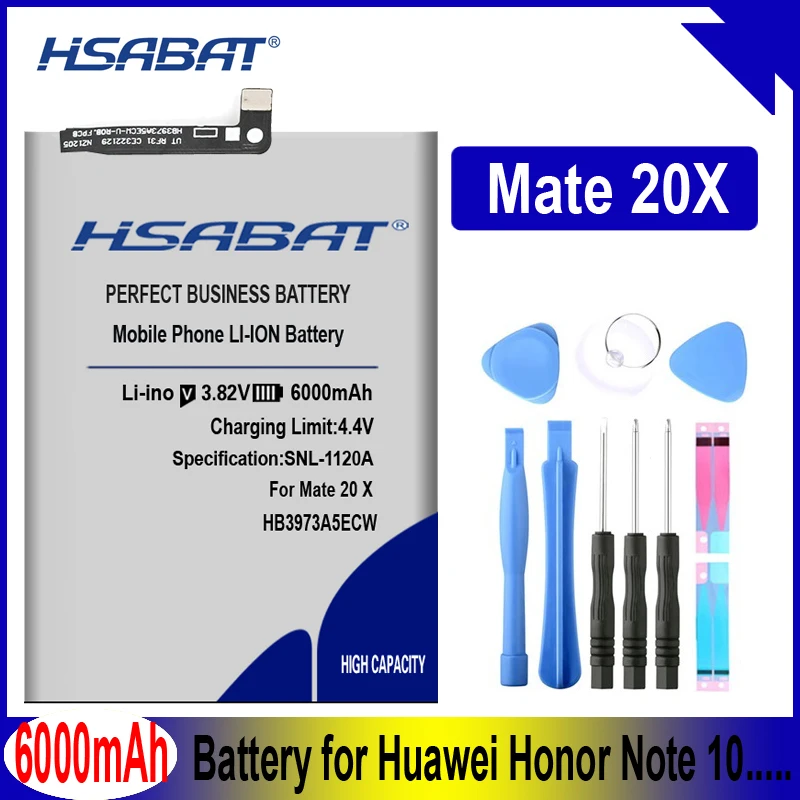 HSABAT HB3973A5ECW 6000 мА/ч, Батарея для huawei Honor Note 10 RVL-AL09 RVL-AL10 Коврики 20 X 20X Коврики 20X EVR-AL00 Honor 8X Max